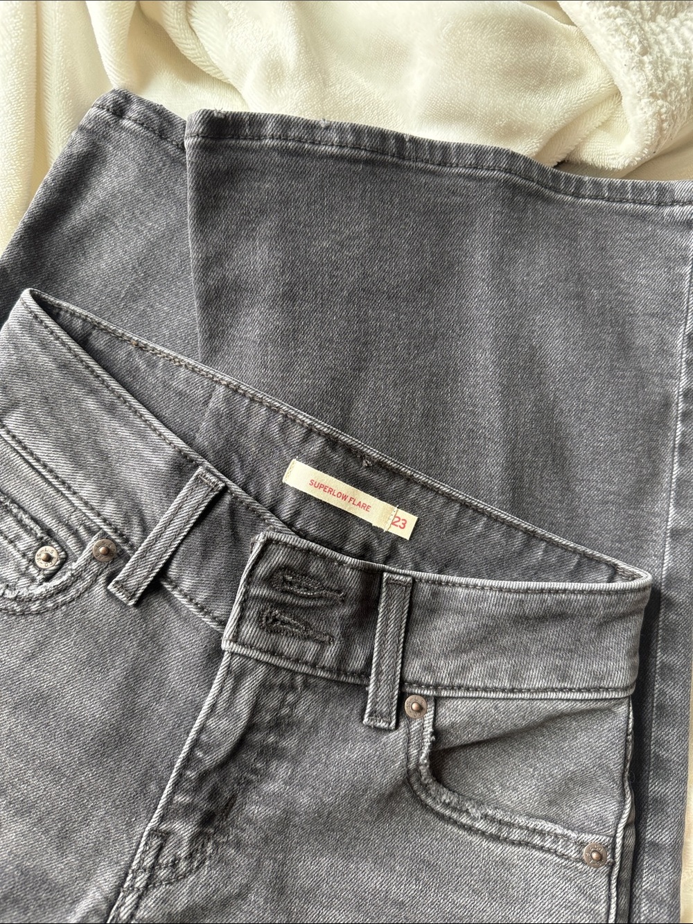 Levi's Gray Superlow Flare Jeans